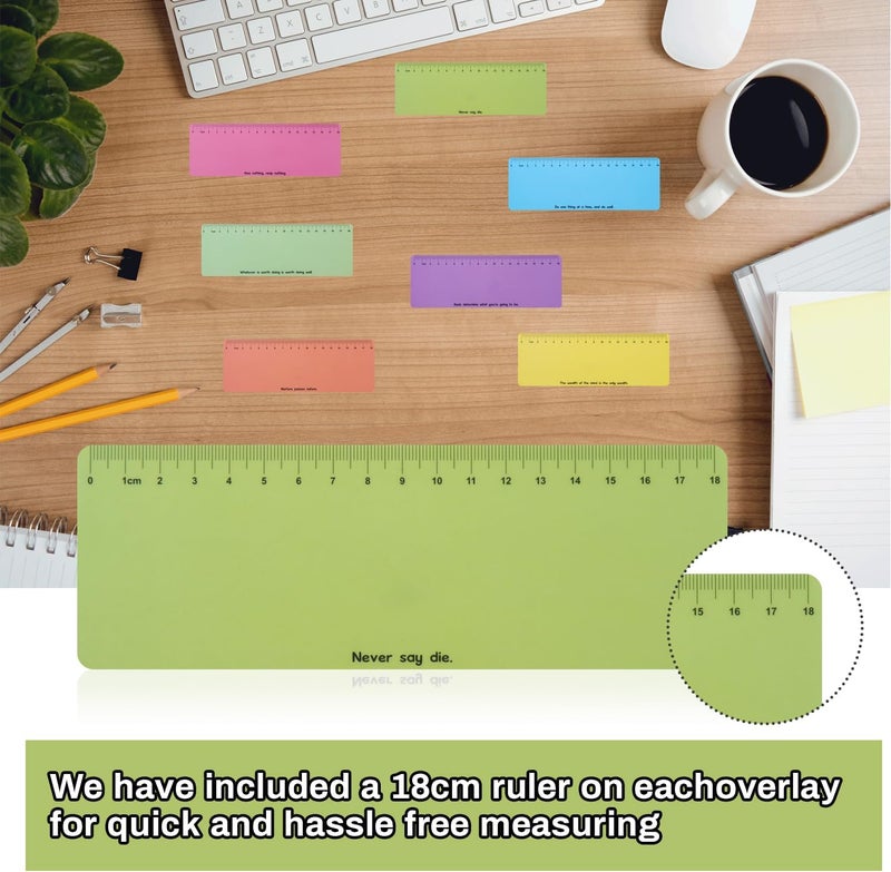Winfox Light Green Dyslexia Tools for Kids, 10-Piece Guided Reading Strips, Colored Overlay Highlighters, Reading Tracking Rulers for Visual Stress, ADHD, Irlens Syndrome - Image 4